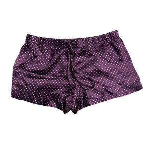 Victorias Secret 100% Silk Pajama Shorts Plum Purple Diamond Polka Dot Small